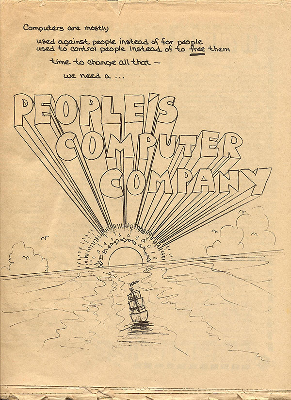 People's Computer Company volume 1 issue 1 cover with the quote mentioned below